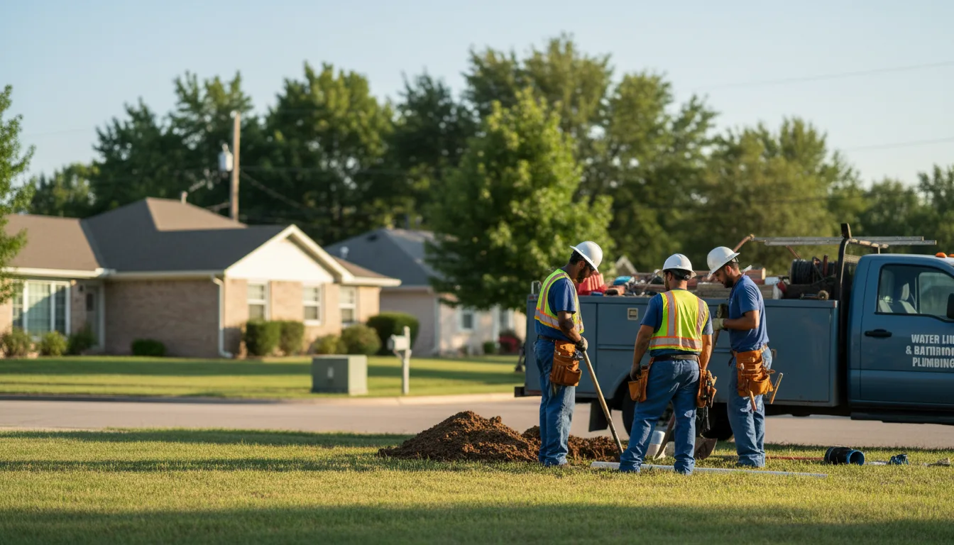Residential water line and bathroom plumbing service in Manchester, IA